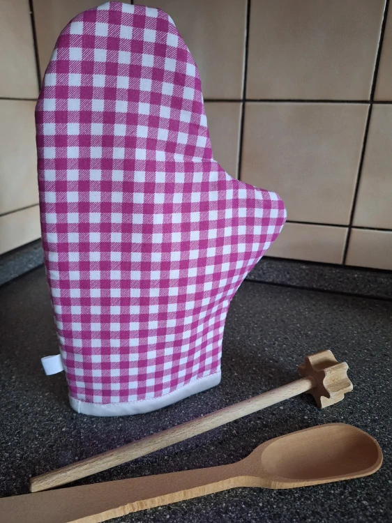 Kuchyňská chňapka růžová kostka