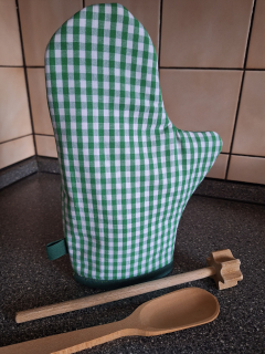 Kuchyňská chňapka zelená kostka